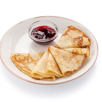 Блинчики Домашние с вишневым вареньем в Шоколадница по цене 265 ₽