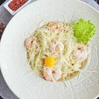 Феттуччине с креветками в Аустерия
