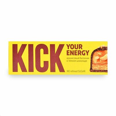 Батончик Kick арахисовый в темном шоколаде в Азбука Вкуса Экспресс Меню по цене 165 ₽