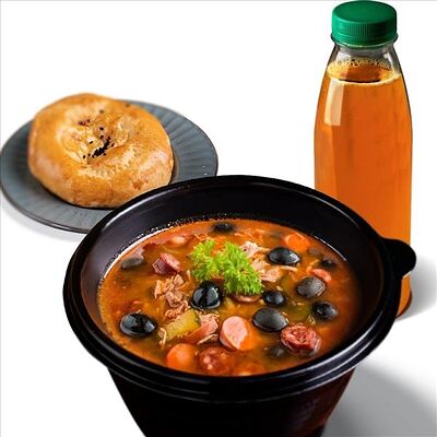 Комбо суп Солянка в #ПЛОВ_ВКОРОБОЧКЕ по цене 2290 ₸