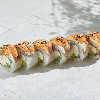 Запеченный ролл Филадельфия с угрем в ЛарисуВаннуХочу по цене 890
