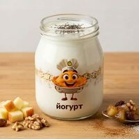 Йогурт с овсянкой и яблоком в Пирог за часок