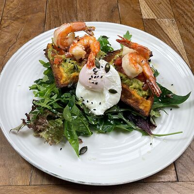 Креветки и гуакамоле в BUENO cafe по цене 930 ₽