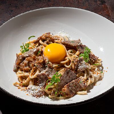Карбонара в Азиатском стиле в UMI Asian kitchen & bar по цене 780 ₽