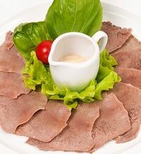 Язык под нежным сливочным хреном в Олимпик