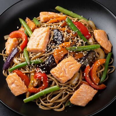 Вок с форелью в Бизон по цене 800 ₽