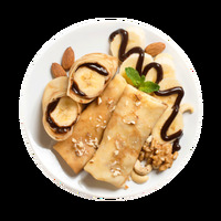 Блины с бананом и пастой из орехов и какао в Азбука Вкуса Экспресс Меню