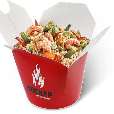 Рис жасмин жареный креветки в Воккер по цене 699 ₽