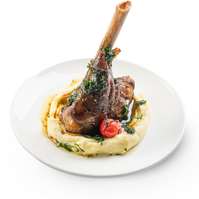 Баранья рулька с карт. пюре и гремолаттой в La Maro по цене 5890 ₸