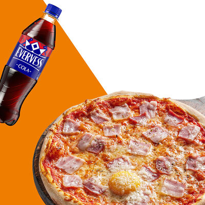 Пицца Карбонара 32 см и Evervess-кола в Перчини по цене 950 ₽