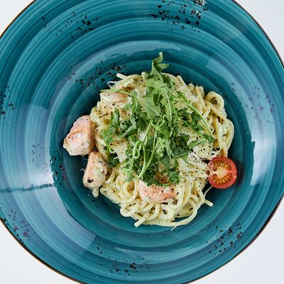 Спагетти с лососем и сливочным песто в Невидалия по цене 860 ₽