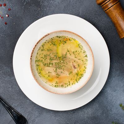 Суп-лапша с курицей в Чебуречная & Шаурма по цене 210 ₽