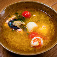 Уха Гонио с семгой в Кафе Kulinari