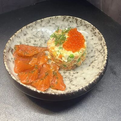 Оливье с форельюв Лось Лосось по цене 1010 ₽