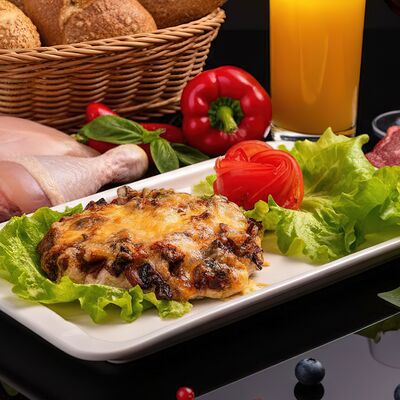 Куриная отбивная с грибами под сыром в Тесоро по цене 560 ₽