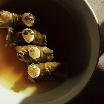 Долма с мацони и щучьей икрой в Folk по цене 890 ₽