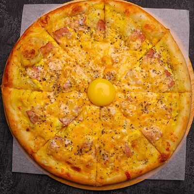 Карбонара пицца в Kitchen lab по цене 1090 ₽