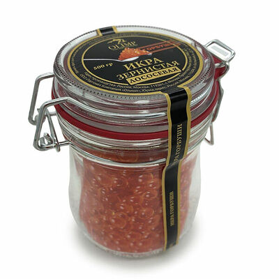 Икра горбуши Олимп лососевая зернистая ст/б в Азбука Вкуса Экспресс Меню по цене 4750 ₽
