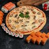 Логотип кафе Barbecue sushi pizza