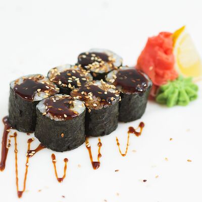 Ролл с копченым угрем и огурцом в Нами по цене 665 ₽