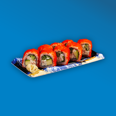 Калифорния урамаки (Классический ролл Калифорния с крабом и авокадо) в Yume sushi по цене 890 ₽