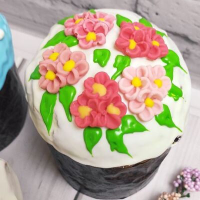 Кулич творожный Цветы в Брусникино по цене 699 ₽