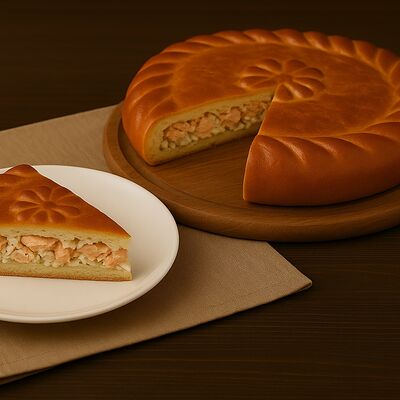 Пирог с горбушей и рисомв Дом Хлеба кафе-пекарня по цене 900 ₽