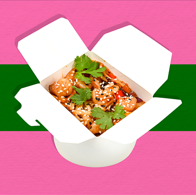 Удон с креветками в Rolls & Bowls по цене 460 ₽