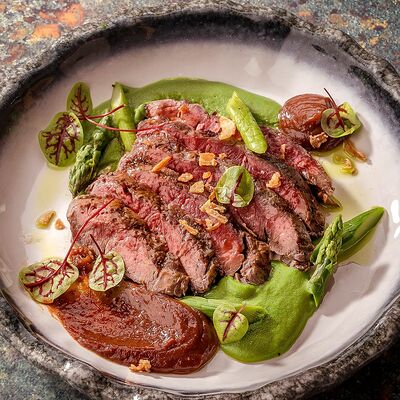 Спайдер-стейк с пюре из спаржи в Ваще Огонь по цене 690