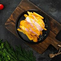 Картофель, запечённый дольками с ветчиной в Багетофф