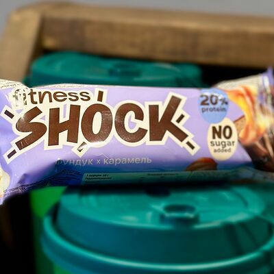Батончик глазированный Шоколад-фундук с карамелью FitnesShock в Coffee Like по цене 215 ₽