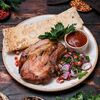 Шашлык из cвинoй корейки в Granat restaurant & hotel по цене 640