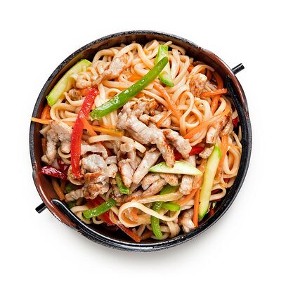 Wok со свининой и овощами в Уми Суши по цене 620 ₽