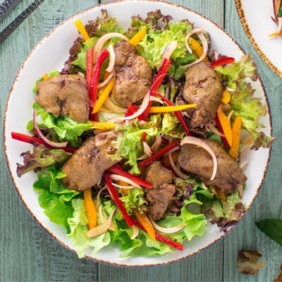 Теплый салат из куриной печени в Кавказ по цене 315