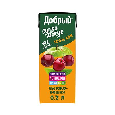 Сок Добрый Active kid Яблоко-Вишня в Азия у моря по цене 100 ₽