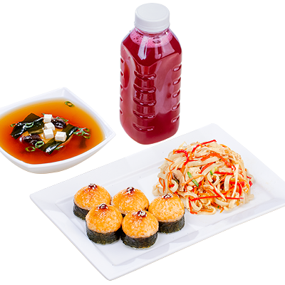 Бизнес Ланч №3 с клюквенным морсом в СушиWok по цене 399