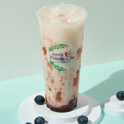 Молочный чай черника М в Баббл Ти YouzhiCha Bubble Tea по цене 440 ₽