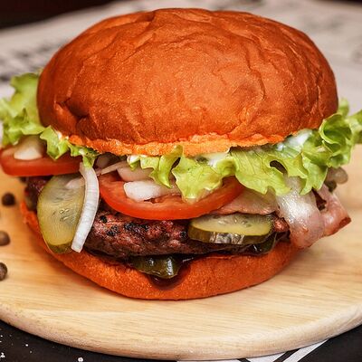 Бургер Адский барбекю в МЯСО ЕСТЬ по цене 590 ₽