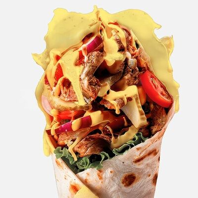 Шаурма Ernies Сырная моцарелла с курицей в Ernies Pizza & Burgers & Shawarma по цене 740 ₽