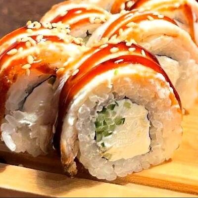 Филадельфия с угремв Пицца Рак и Суши по цене 950 ₽