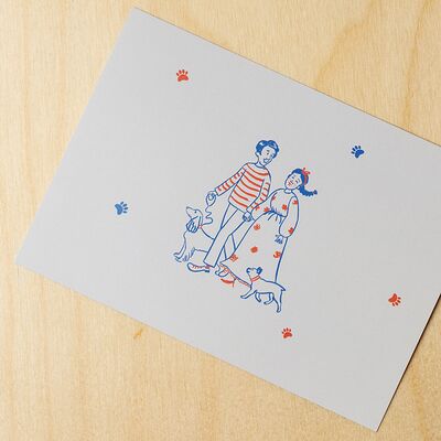 Открытка с собачками в Кондитерская пекарня Варвара и Jerome по цене 58 ₽