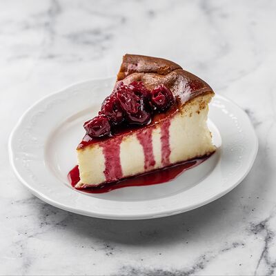 Баскский чизкейк с вишневым соусом в Патис по цене 529 ₽