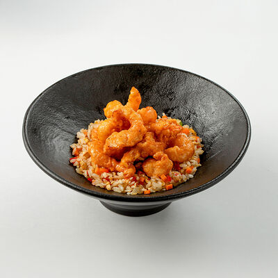 Креветки в соусе Динамит с рисом и овоща в Coffee BOOM по цене 4000 ₸