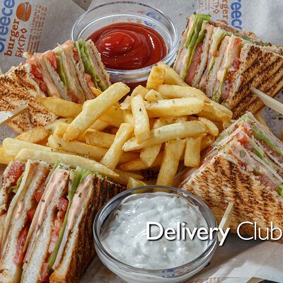 Клаб-сэндвич с микс в Greece Burger по цене 630 ₽