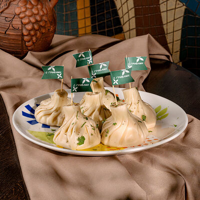 Хинкали с грибами в Аджикинежаль по цене 155 ₽