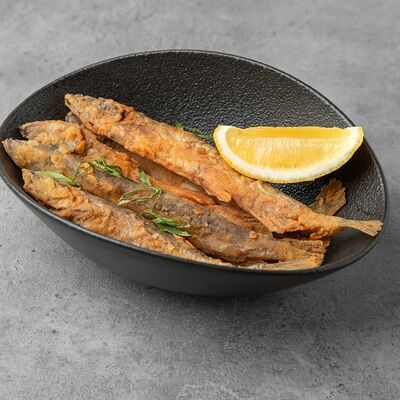 Жареная мойва с лимоном в Большая рыба по цене 450 ₽