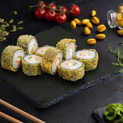 Ролл темпура Филадельфия лосось в Самурай SUSHI PREMIUM по цене 596 ₽