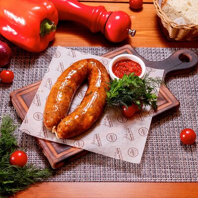 Колбаска Домашняя с соусом Аджика в Золотая прага по цене 1200 ₽