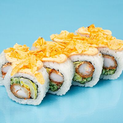Ролл жареная Креветка с чипсамив Yaposhkin Rolls по цене 845 ₽