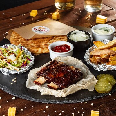 Сет на одного с рёбрышками BBQ в Гриль-бар Београд по цене 500 ₽